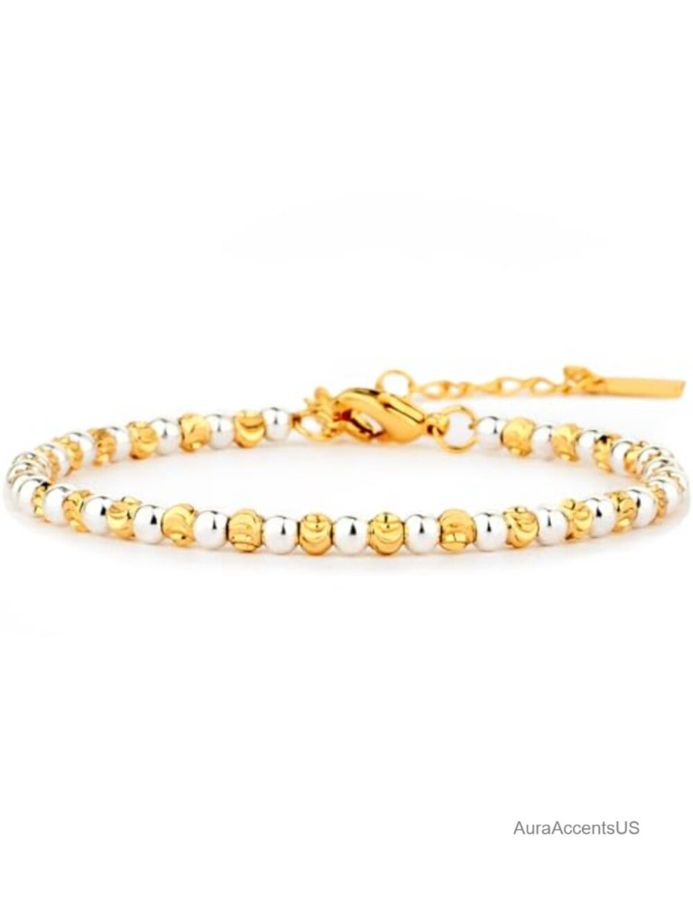 Silver and Gold Plated Two Tone Chain Bracelet Adjustable Stackable